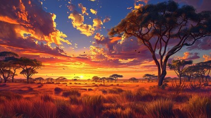 Wall Mural - African landscapes generative ai