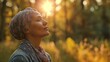© ThisDesign - cancer survivor enjoying a moment of serenity in nature generative ai