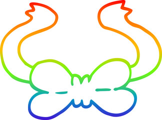 rainbow gradient line drawing cartoon bow tie