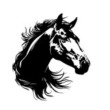 Fototapeta  - Racing Horse Logo Monochrome Design Style