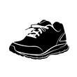Running Shoes Logo Monochrome Design Style