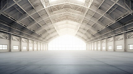 Wall Mural - an empty hangar woth steel structure