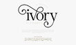 © designfourmonths - Ivory premium luxury elegant alphabet letters and numbers. Elegant wedding typography classic serif font decorative vintage retro. Creative vector illustration