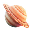 A Planet in Simple 3D Cartoon Illustration Render: Science for Kids, Isolated on Transparent Background, PNG
