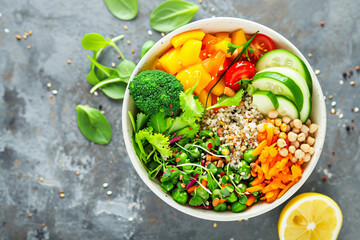 Poster - Buddha bowl dish with vegetables and legumes