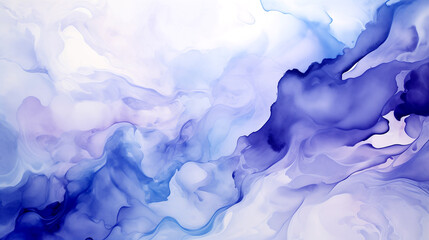 Canvas Print - Abstract clouds of blue pink smoke - Watercolor painting.