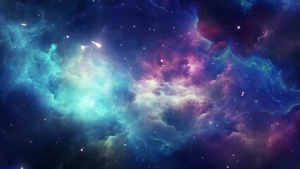 space background colorful fractal nebula with stars. seamless looping overlay 4k virtual video animation background 