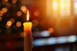 Christmas advent candle light in church invoking a tranquil ambiance for spiritual reflection worship and remembrance