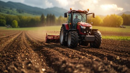 Tractors and tillage machines are tilling large areas of land and reducing labor costs, Agricultural industry