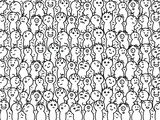 Fototapeta Kuchnia - Cute and Adorable Doodle Art Monster, Black and White Doodle Pattern Background Suitable for Decoration