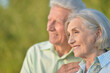 © aletia2011 - Portrait of beautiful elderly couple together in park