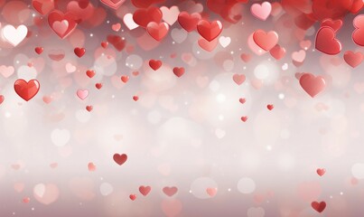 Valentine's day background with red hearts. 3d rendering