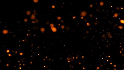 Wall Mural - seamless loop flying fire sparks on black background.