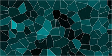 Abstract Royel Blue & Gray Broken Quartz-stained Glass Background. Voronoi Diagram With Geometric Retro Tiles Pattern. Crystal Template Pattern In Hexagonal Style. Seamless Floor Design.