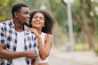 © Quality Stock Arts - Date couple man and women valentine day. African black lover at park outdoors summer season vintage color tone