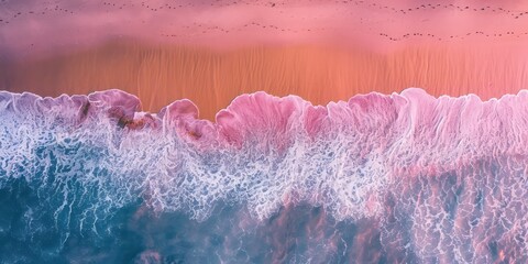 Canvas Print - Beauty of a white beach from a top-down perspective, as if seen from underwater.