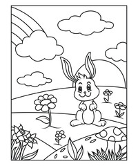 Wall Mural - easter coloring page for kids
