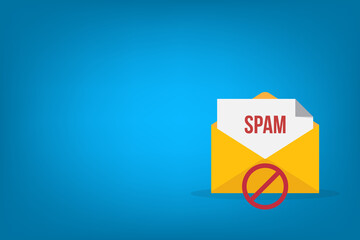 Sticker - Spamming mailbox icon. Email hacking and spam warning symbol.	