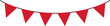 Seamless red triangle party bunting border. birthday party decoration. Flat design illustration.