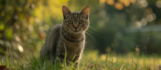 Poster - Lost cat posing with a distant gaze.