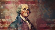 Greeting Card And Banner Design For George Washington Birthday Background