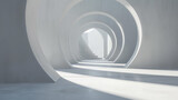 Fototapeta Do przedpokoju - Minimalistic white arches forming a tunnel vision.