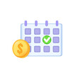 Subscription payment, monthly subscription auto-renewal icon. 3d vector icon.