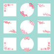 桜のフレーム　イラスト　デザイン　セット