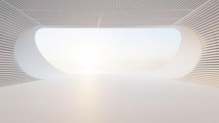 Abstract architecture background arched interior 3d render