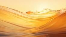 Orange Liquid Flowing Over The Surface Of The Water. Generative AI.