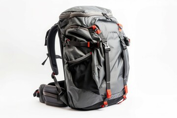 Hiking survival backpack. Sport summer trip travel vacation. Generate Ai