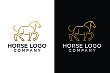 Elegant Horse Logo Design. Royal Stallion Logo. Horse Stable Sign. Equestrian Brand Emblem. Vector Illustration.