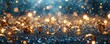 Frohes neues Jahr 2024 Silvester Neujahr Feiertag Grußkarte Banner - Goldenes Feuerwerk und Wunderkerzen, Hintergrund Himmel schwarz, Generative AI 
