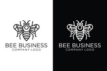 Bee Logo Design Template Vector Illustration Logo Inspiration And Design Template Or Badge. Organic And Eco-friendly Honey Label - Bee. Linear Style