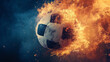 burning soccer ball