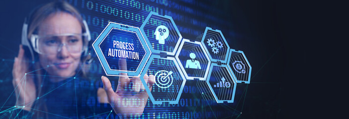 Business process automation, industrial technology innovation, optimization concept.