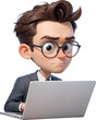 © wowyoung - Man looking at laptop 3D character