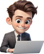 © wowyoung - Man looking at laptop 3D character
