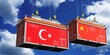 © PX Media - Shipping containers with flags of Turkiye and China - 3D illustration