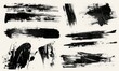 © Artlana - Set of grunge black banners, lines. Template for your modern designs. Brushed grungy painted lines.