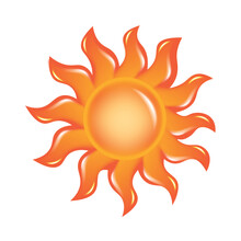 Sun Icon. Hot Symbol. Vector Illustration