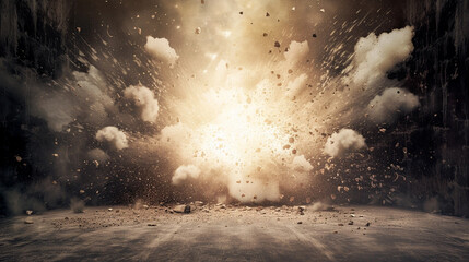 exploding wall with free space in the center for any object or background