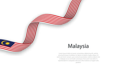 Wall Mural - Waving ribbon with flag of Malaysia