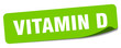 vitamin d sticker. vitamin d label