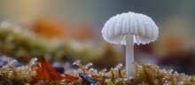 The Pleated Inkcap, A Small White Mushroom Resembling An Umbrella, Can Be Captured In Good Detail Using A Macro Lens.