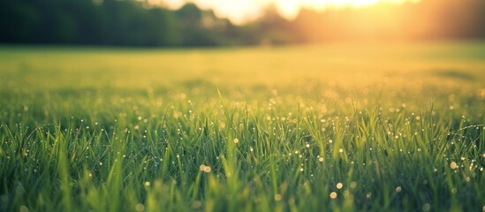 Poster - Summer agricultural landscape featuring grass in the field.