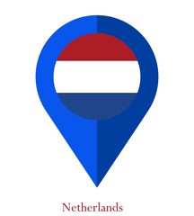 Wall Mural - Flag Of Netherlands, Netherlands flag, National flag of Netherlands. map pin flag of Netherlands.