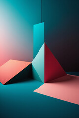 Geometric dynamic shapes. Technology digital template with shadows