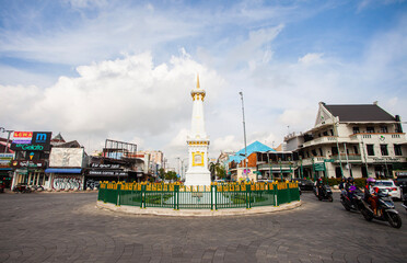 Tugu Jogja, Known as Tugu Pal is the Iconic Landmark of Yogyakarta. It is located near Malioboro street, a popular Tourist destination.