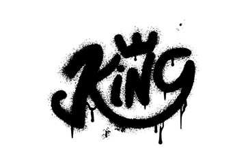 Wall Mural - Spray Painted Graffiti word KING Sprayed isolated on white background.